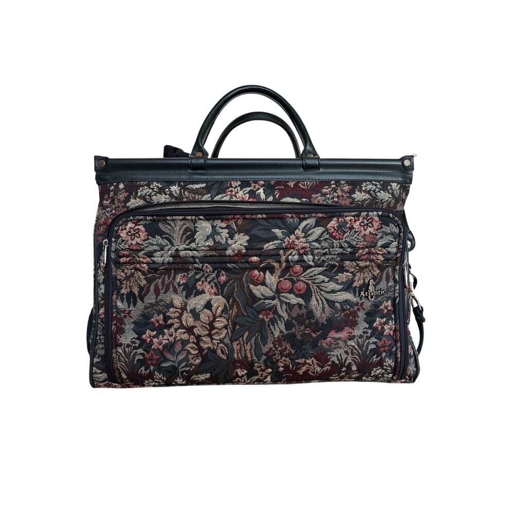 Atlantic Vintage Floral Tapestry Rolling Garment Bag Carry Suiter Travel Luggage - Picture 2 of 16
